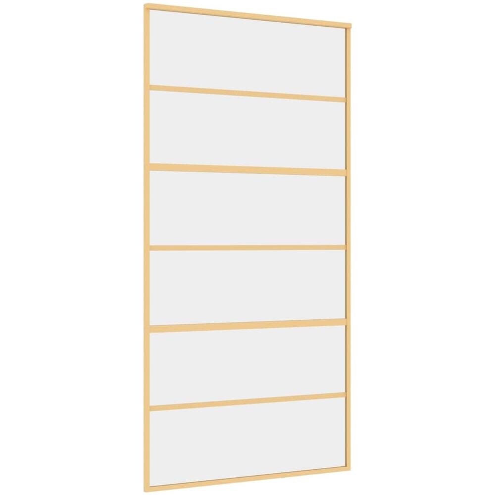 Porta Scorrevole Oro 102,5x205 Vetro Trasparente Esg Alluminio - Foto 2