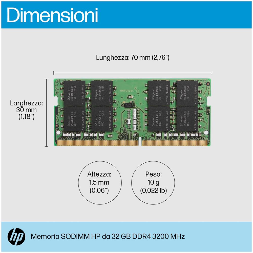 Memoria SODIMM 8C4Y0AA 32 GB (1 x 32 GB) DDR4 3200 MHz - Foto 2