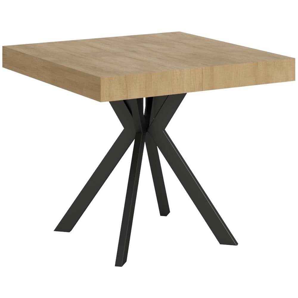 Tavolo allungabile 90x90/194 cm Dolcezza quercia natura gambe antracite - Foto 1