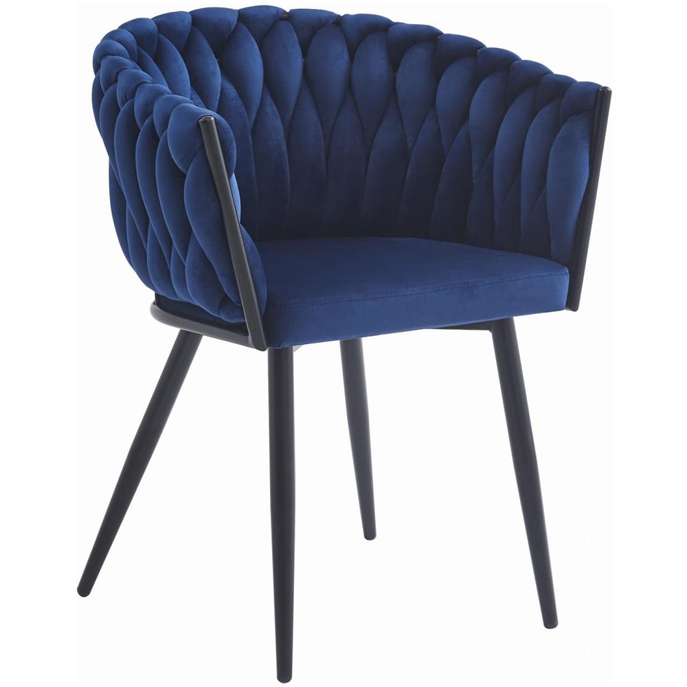 Sedia MAYAN - Velluto blu navy, design ergonomico, uso soggiorno - Foto 1