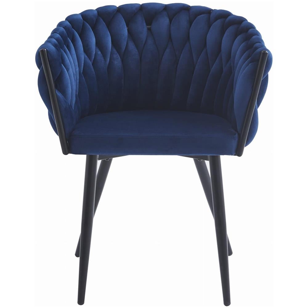 Sedia MAYAN - Velluto blu navy, design ergonomico, uso soggiorno - Foto 2