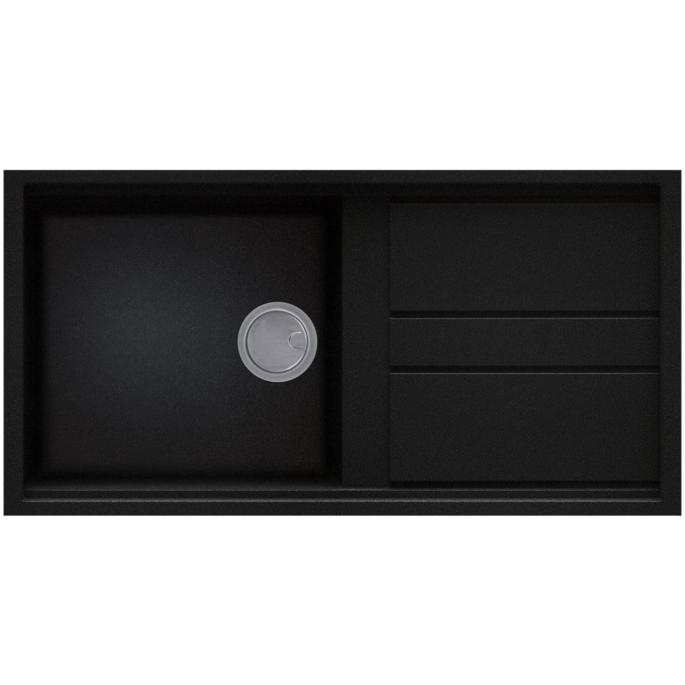 Best 480 Lavello da Incasso 1 Vasca con Gocciolatoio Dimensioni 100 x 51 cm Colore K100 Kuro - Foto 1