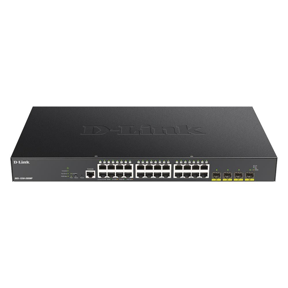 Switch di Rete D-Link DGS-1250-28XMP Gestito L3 Gigabit Ethernet (10/100/1000) Power over Ethernet (PoE) Nero - Foto 1