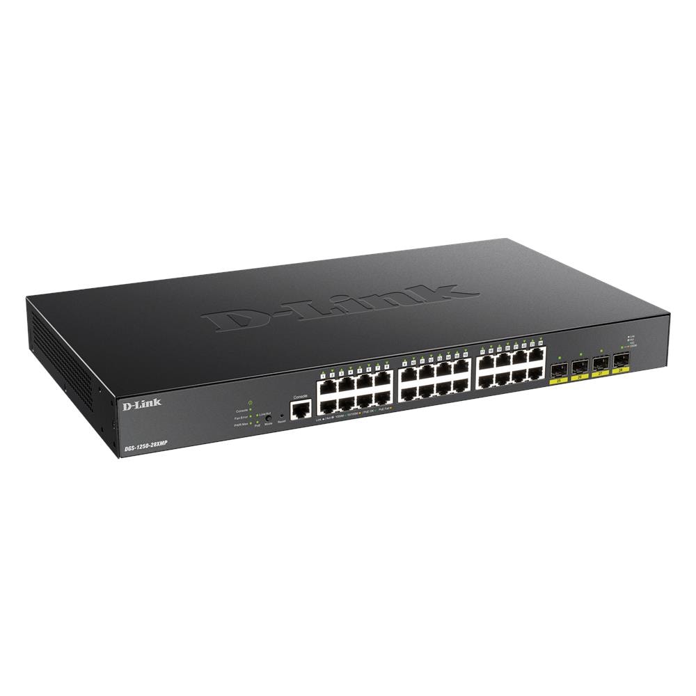 Switch di Rete D-Link DGS-1250-28XMP Gestito L3 Gigabit Ethernet (10/100/1000) Power over Ethernet (PoE) Nero - Foto 2