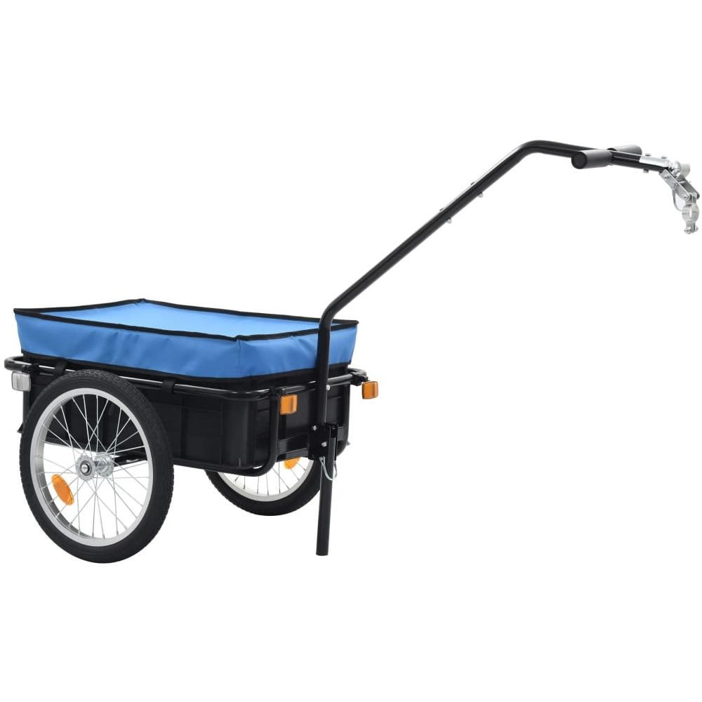 Rimorchio Bici Per Trasporto Merci 155x61x83 Cm Acciaio Blu - Foto 2