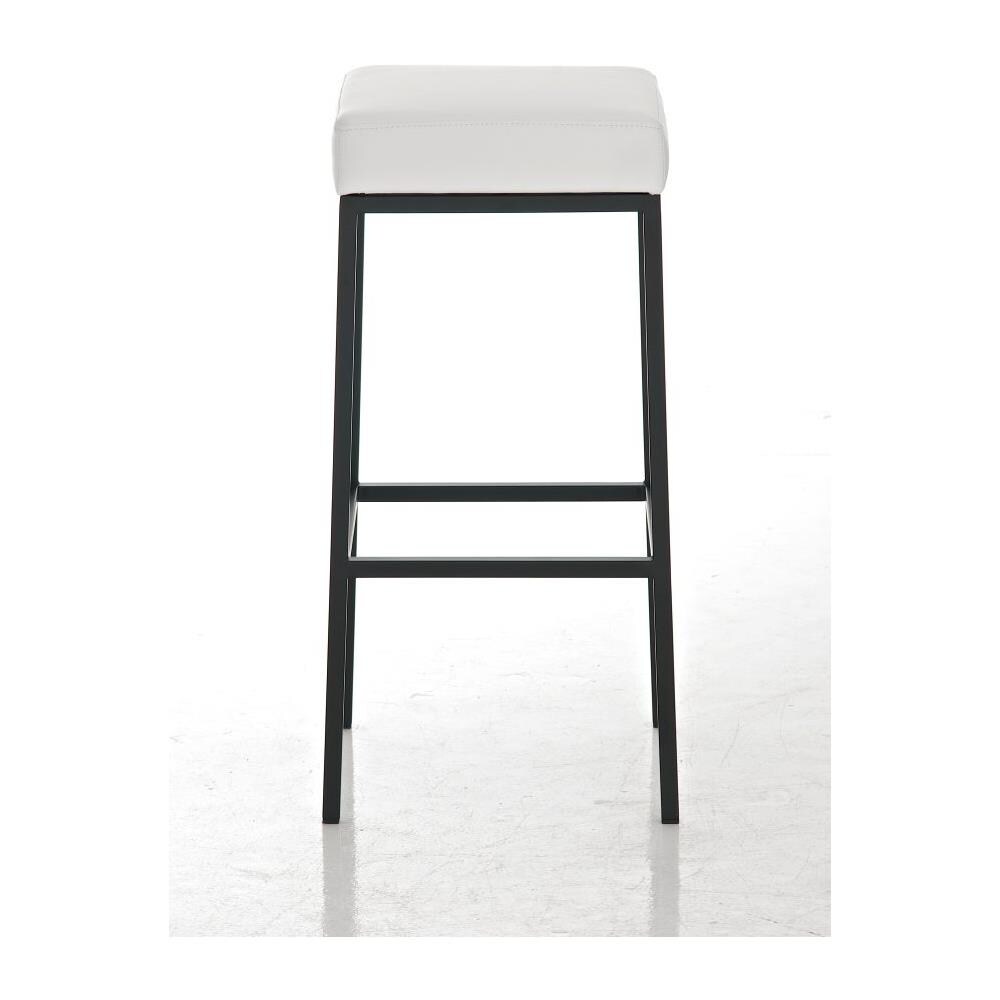 Sgabello Bar Montreal Imbottito In Similpelle I Sgabello Panchetto Design Cucina Bar I Sgabello Bancone Alt. 80 CM Bianco Metallo Nero - Foto 2