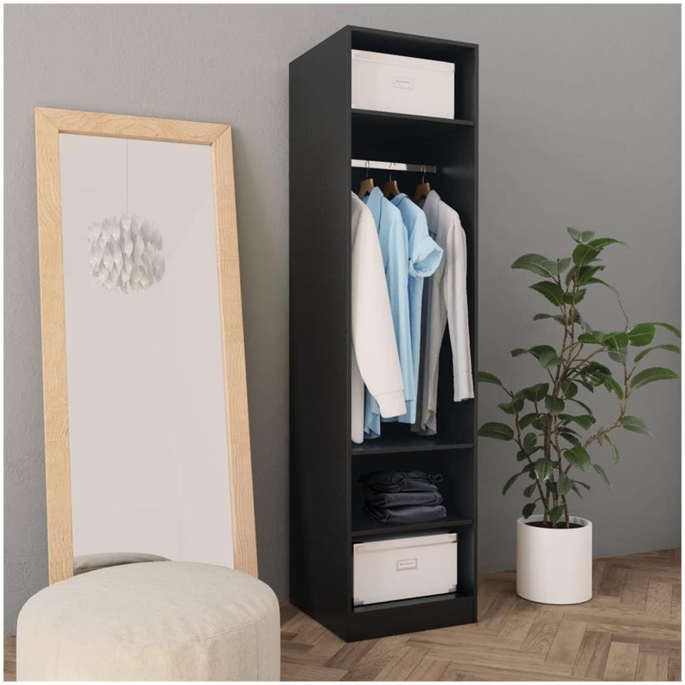 Armadio Nero 50x50x200 cm in Legno Multistrato - Foto 1