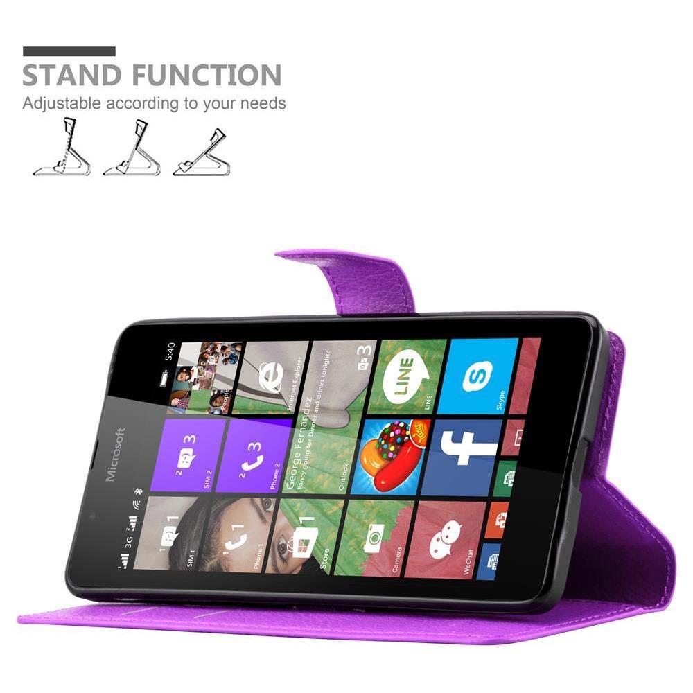 Custodia Compatibile Con Nokia Lumia 540 In Violetta Ametista - Coperchio Protettiva Con Chiusura Magnetica, Funzione Stand E Tasca Per Le Carte - Foto 5