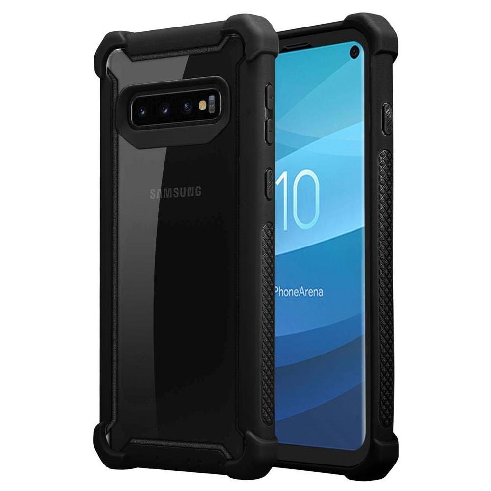 Custodia Compatibile Con Samsung Galaxy S10 Plus In Nero Alno - Coperchio Protettivo 2 In 1 Con Bordo In Silicone Tpu E Retro In Vetro Acrilico - Foto 1