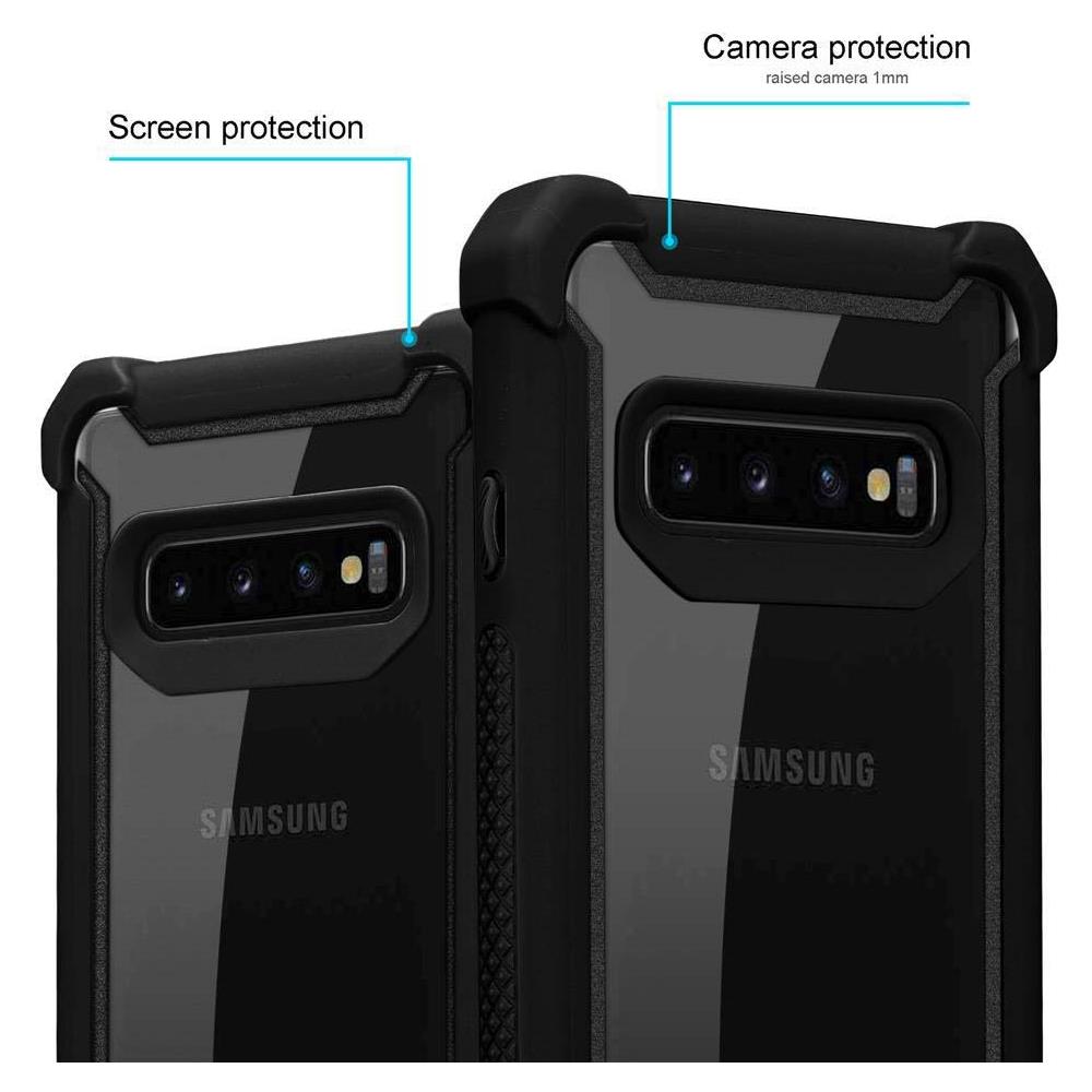 Custodia Compatibile Con Samsung Galaxy S10 Plus In Nero Alno - Coperchio Protettivo 2 In 1 Con Bordo In Silicone Tpu E Retro In Vetro Acrilico - Foto 2