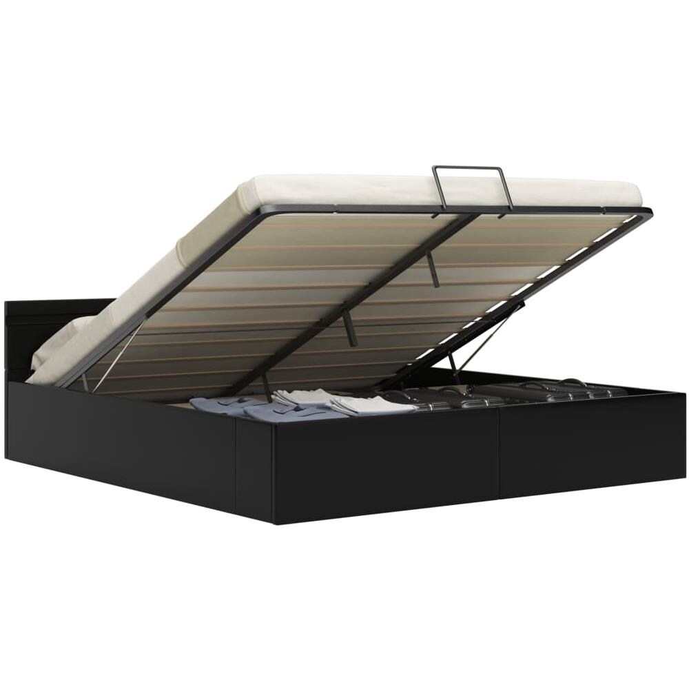 Giroletto Contenitore Idraulico LED Nero Similpelle 180x200cm - Foto 2