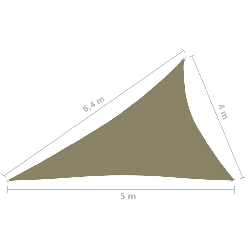 Parasole a Vela Oxford Triangolare 4x5x6,4 m Beige - Foto 6