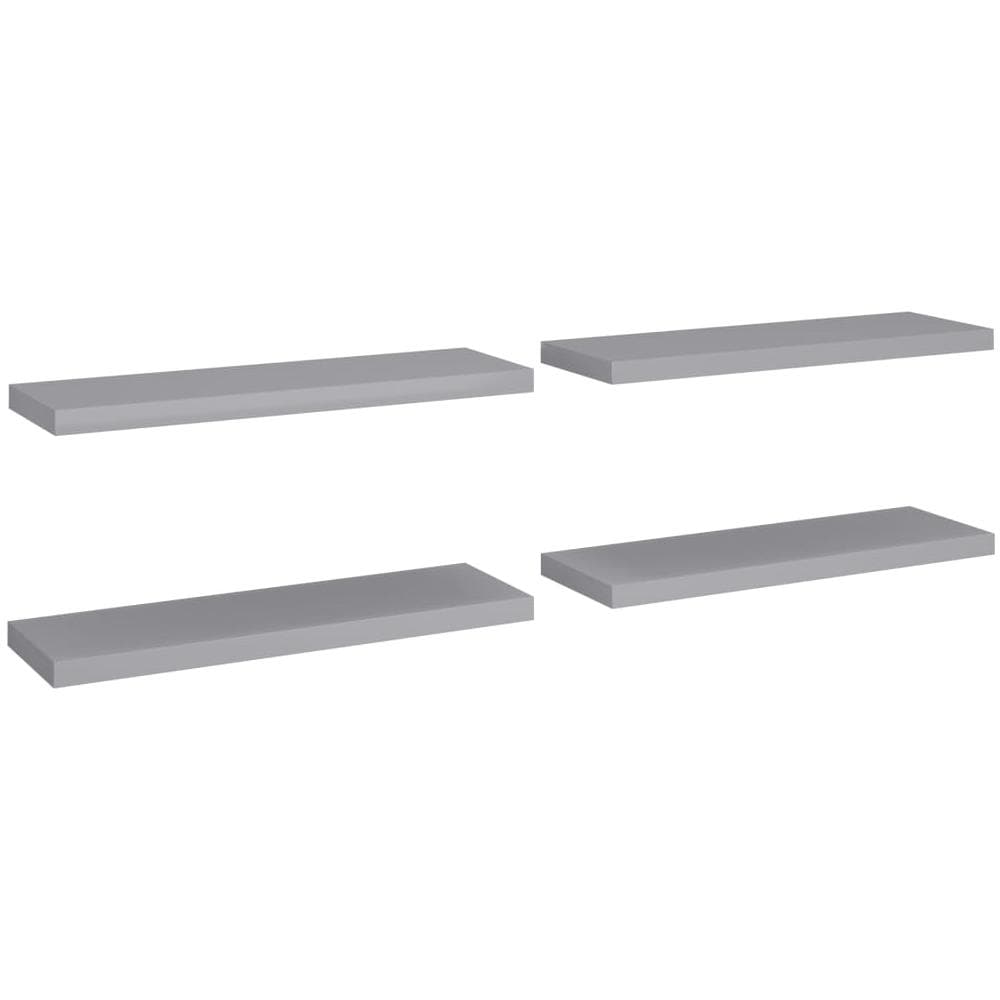 Scaffali A Parete 4 Pz Grigi 80x23,5x3,8 Cm In Mdf - Foto 1