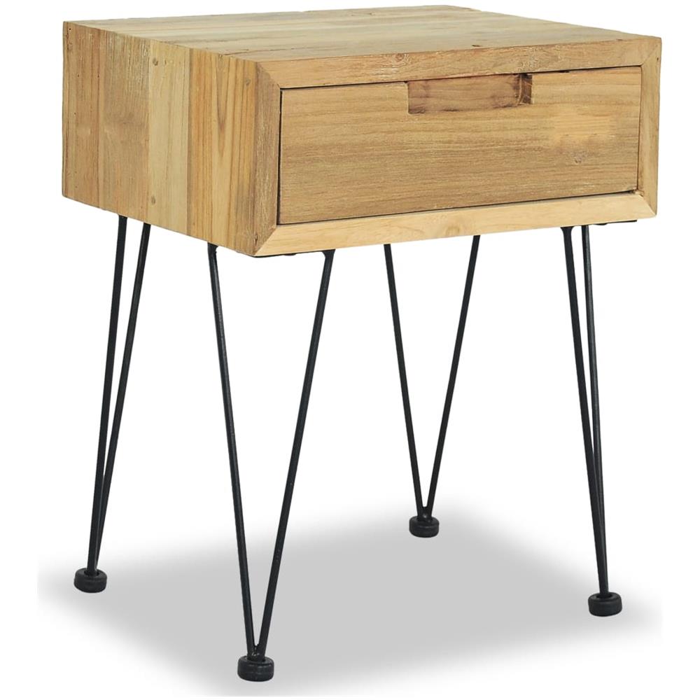 Comodini 2 pz 40x30x50 cm in Legno Massello di Teak - Foto 2