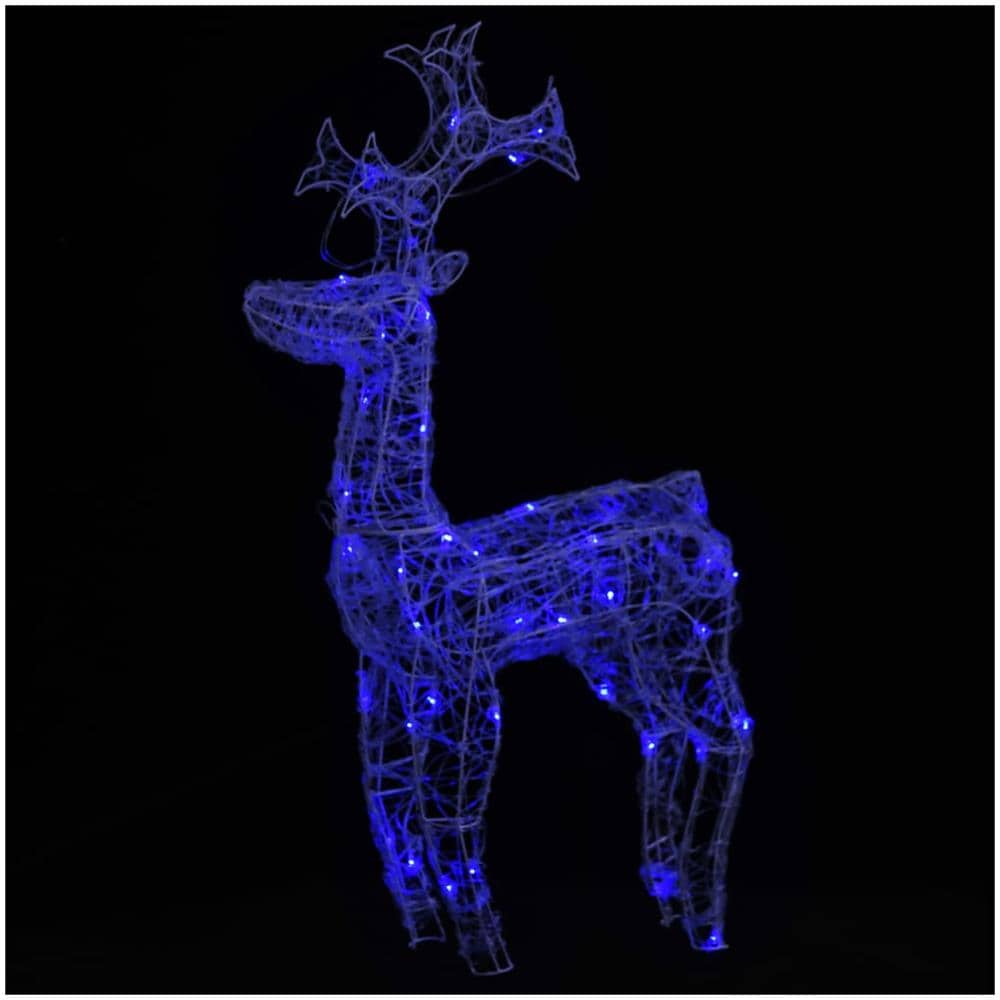 Renne e Slitta Decorazione Natale 90 LED 60x16x100 cm Acrilico - Foto 2