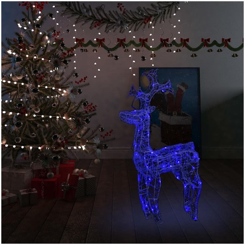 Renne e Slitta Decorazione Natale 90 LED 60x16x100 cm Acrilico - Foto 1