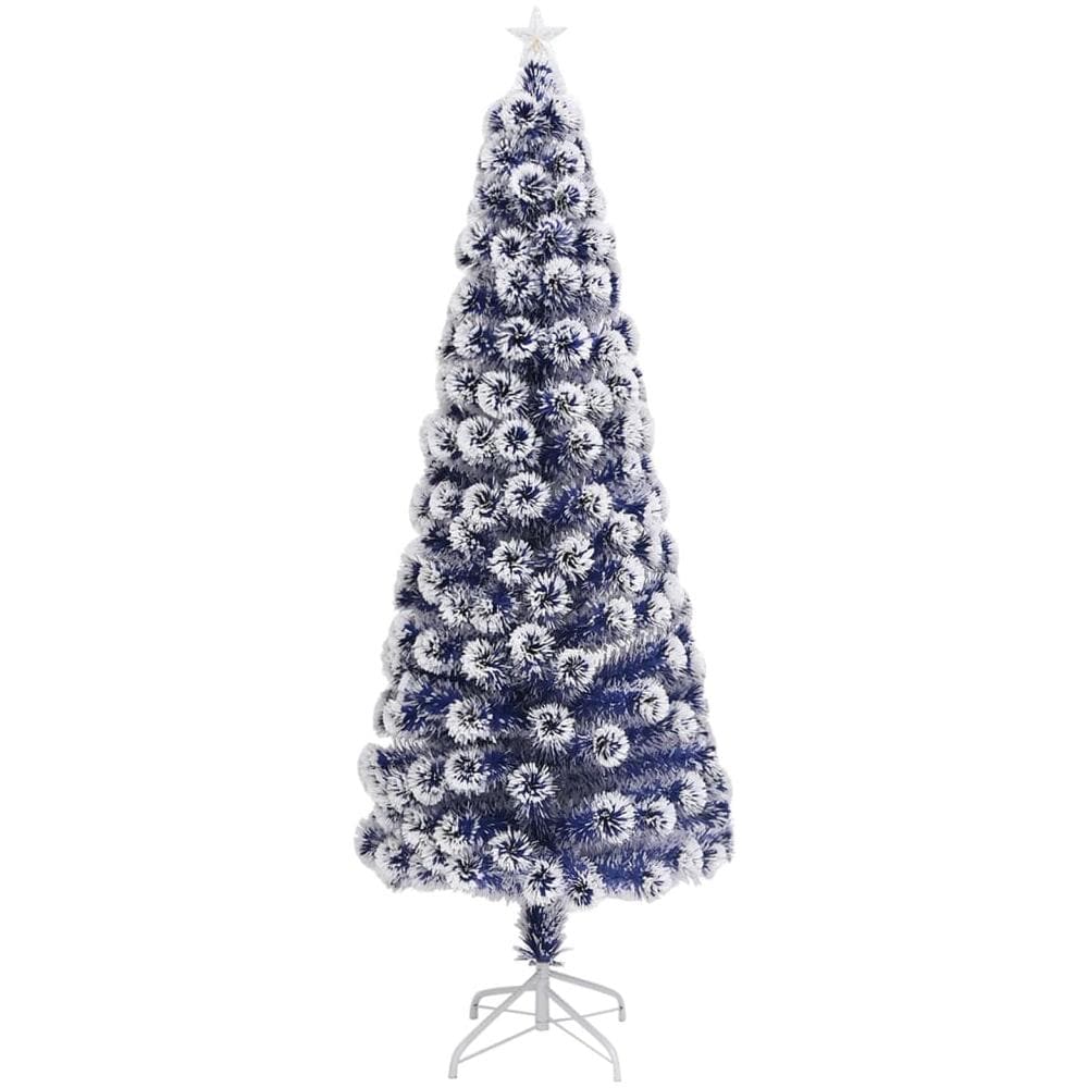 Albero Natale Artificiale Led Bianco E Blu 240 Cm Fibra Ottica - Foto 3