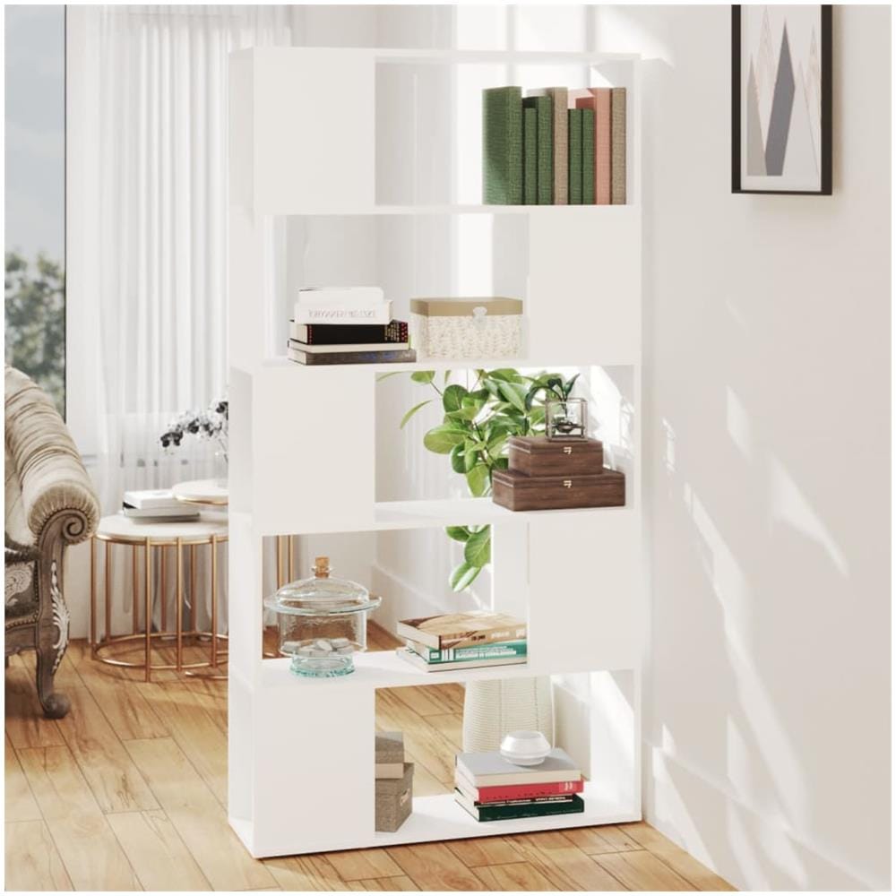 Libreria /Divisorio Bianco 80x24x155 cm in Truciolato - Foto 1