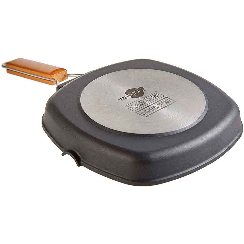 Ecostone Bistecchiera Ondulata 20 X 20 Cm, Induzione, Antiaderente Senza Pfoa, Alluminio Nero - Foto 2