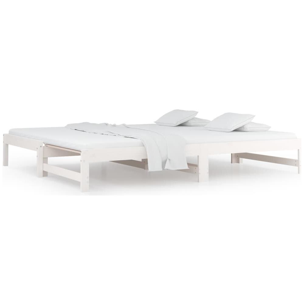 Dormeuse Estraibile Bianca 2x (90x200) Cm Legno Massello Di Pino - Foto 2