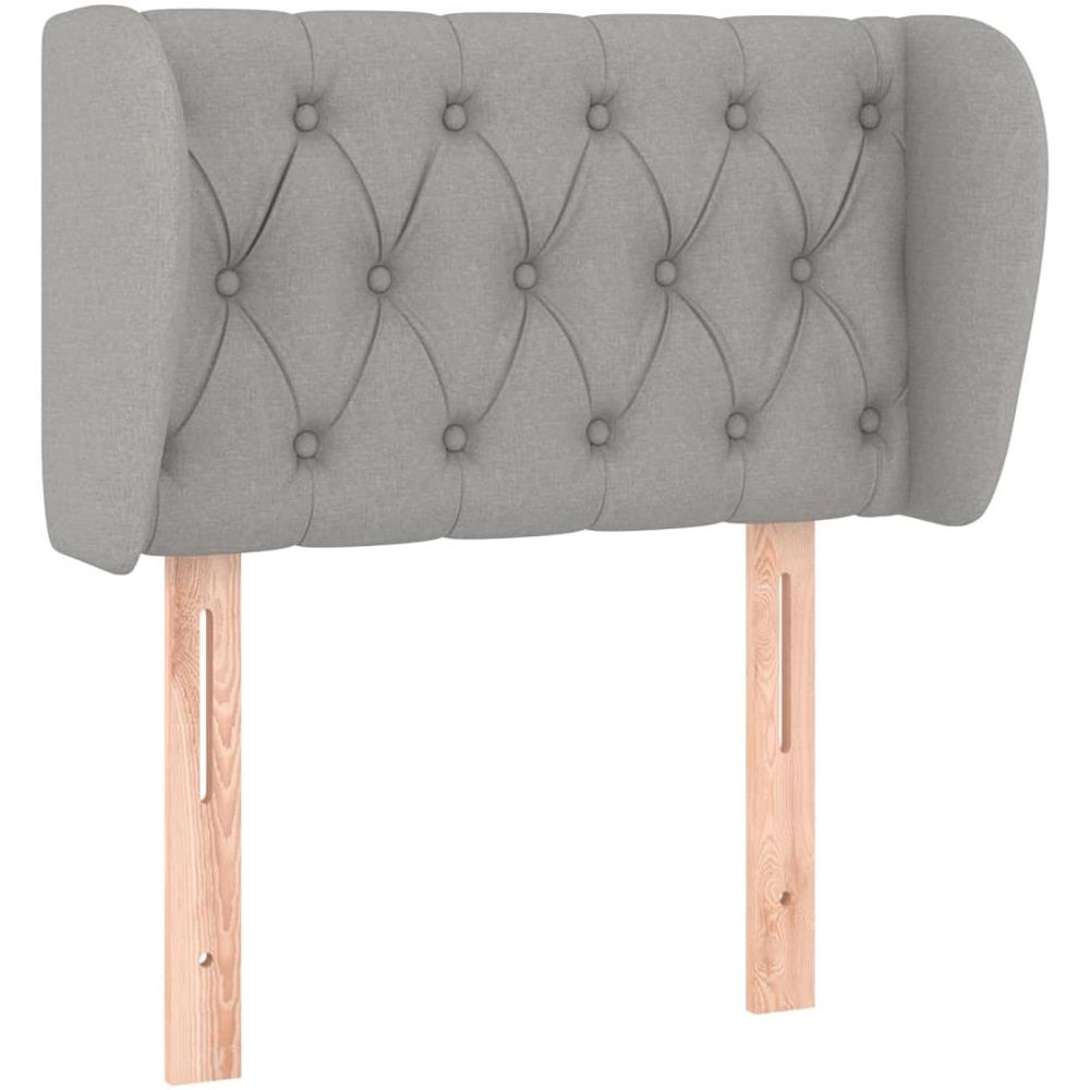 Testiera Ad Orecchio Grigio Chiaro 83x23x78/88 Cm In Tessuto - Foto 2