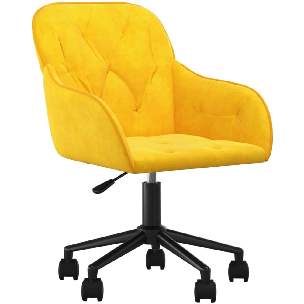 Sedie Da Pranzo Girevoli 2 Pz Gialle In Velluto - Foto 3