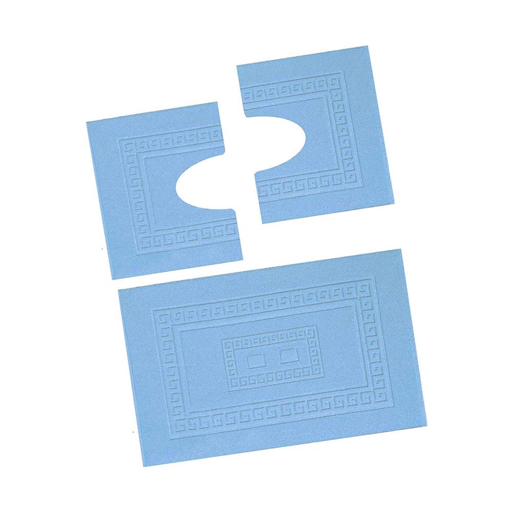 Tappeto Da Bagno Disegno Torino Colore Azzurro Par 3pezzi Azzurro - Foto 1