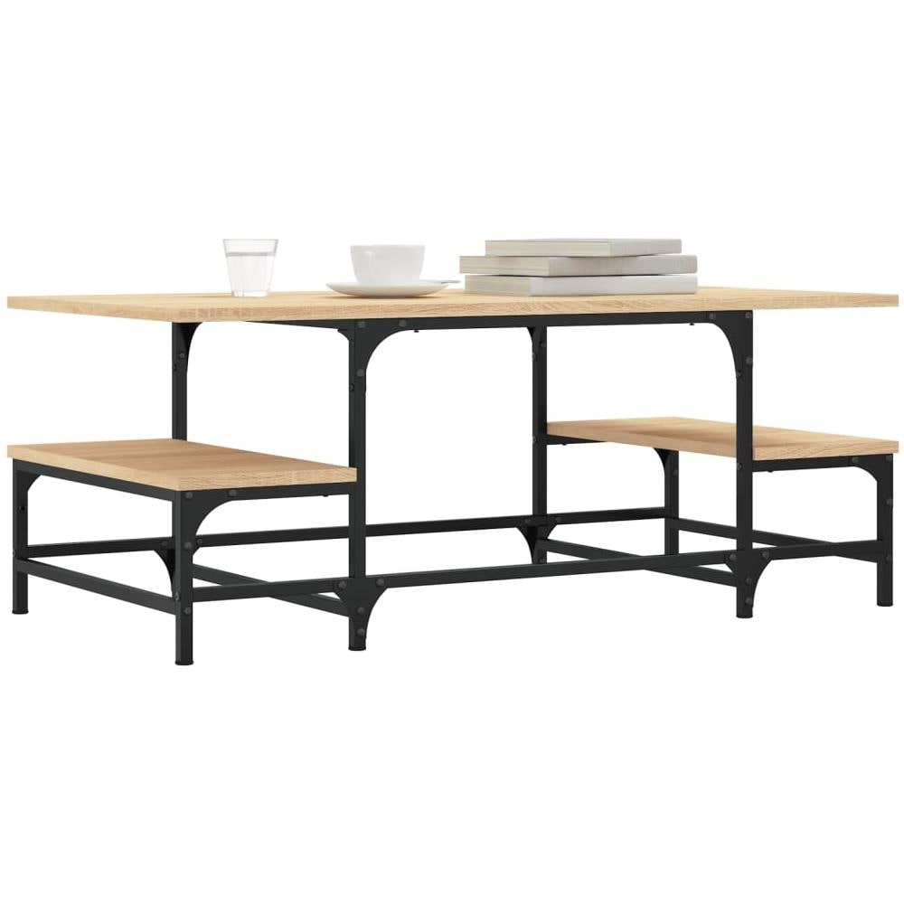 Tavolino Salotto Rovere Sonoma 100x50,5x40 Cm Legno Multistrato - Foto 3