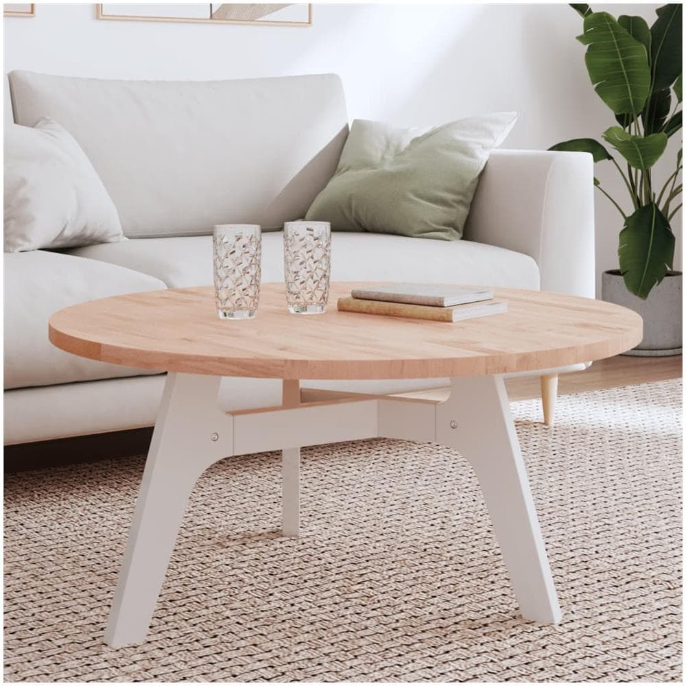 Piano Per Tavolo 90x2,5 Cm Rotondo In Legno Massello Di Faggio - Foto 1