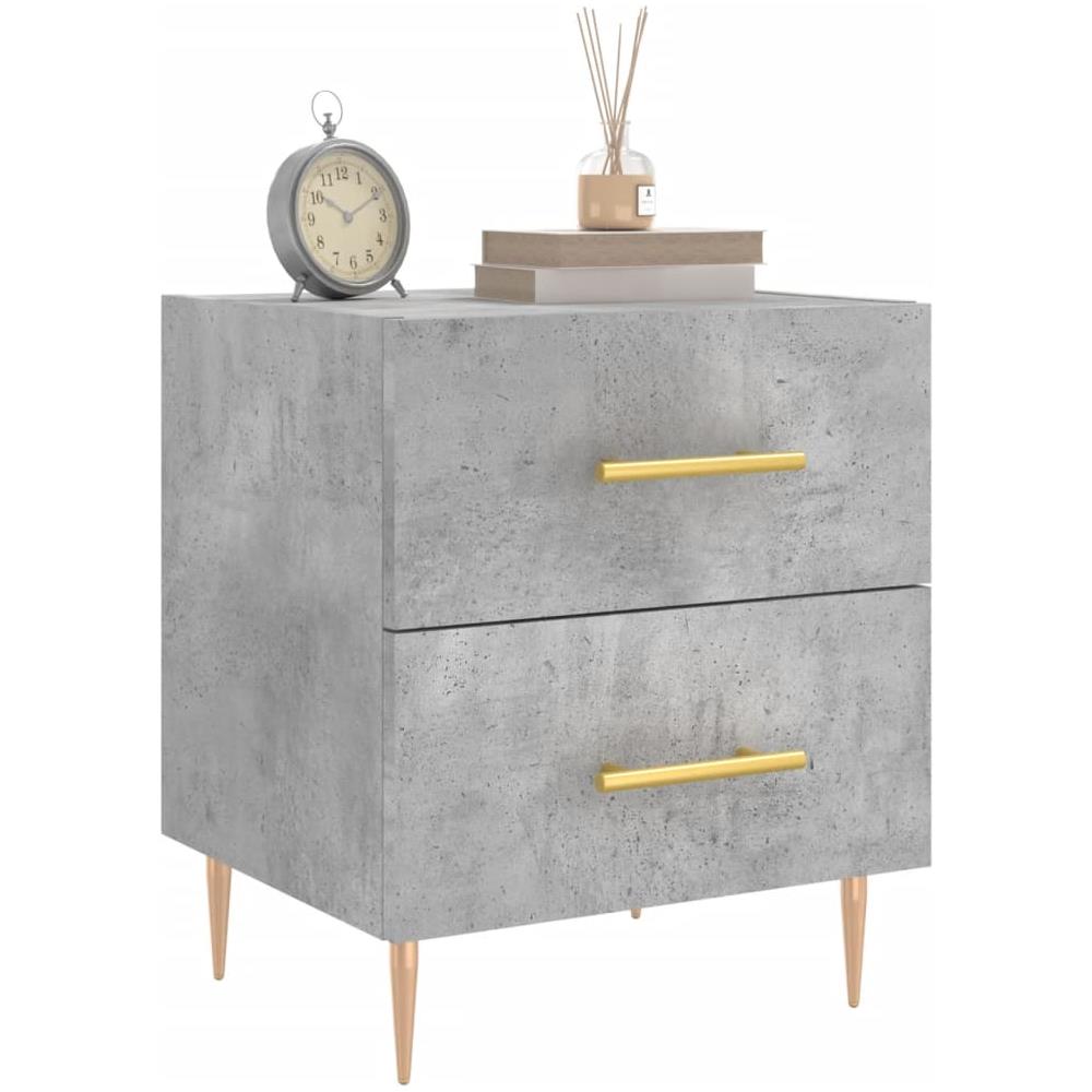 Comodino Grigio Cemento 40x35x47,5 Cm In Legno Multistrato - Foto 3