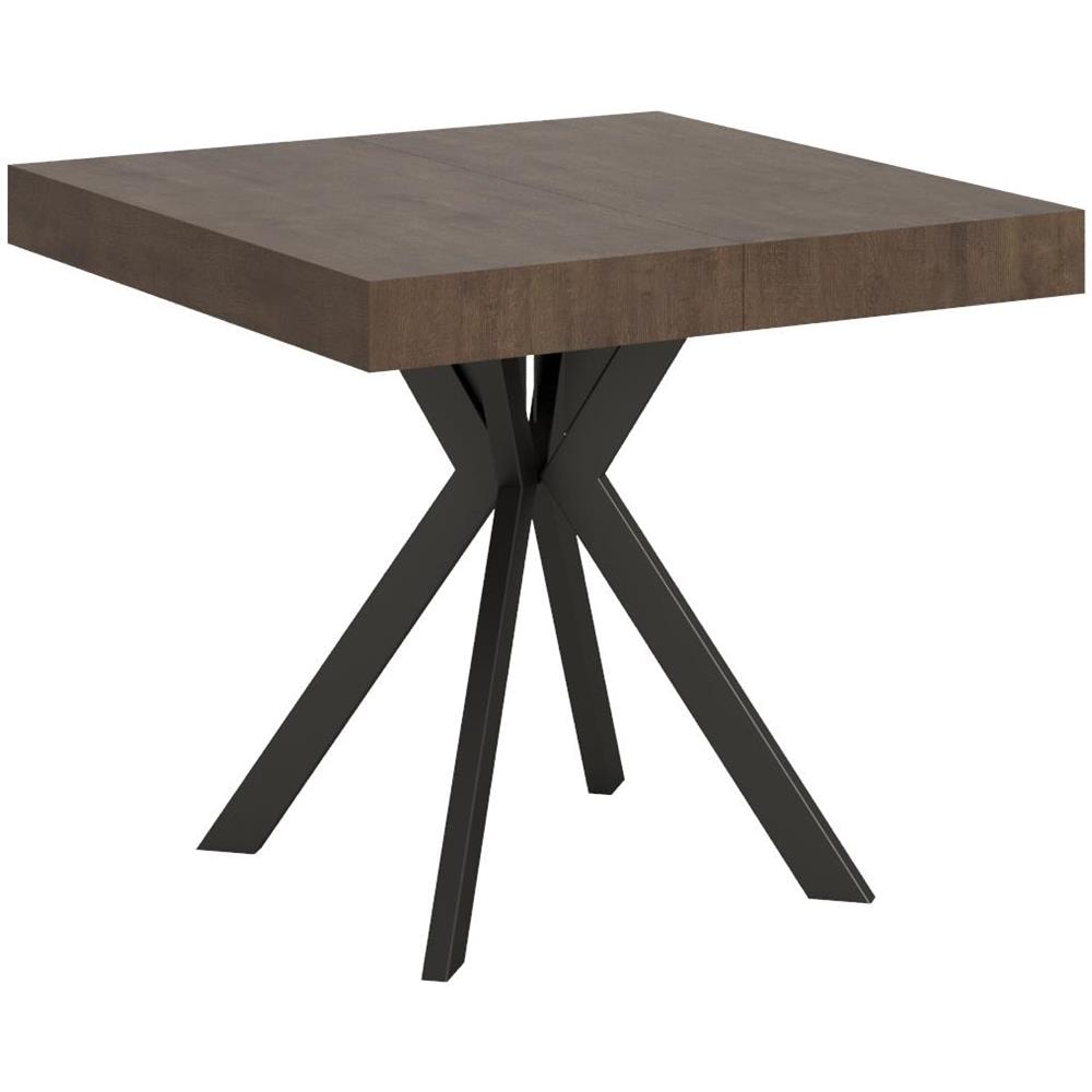 Tavolo allungabile 90x90/194 cm Dolcezza noce gambe antracite - Foto 1