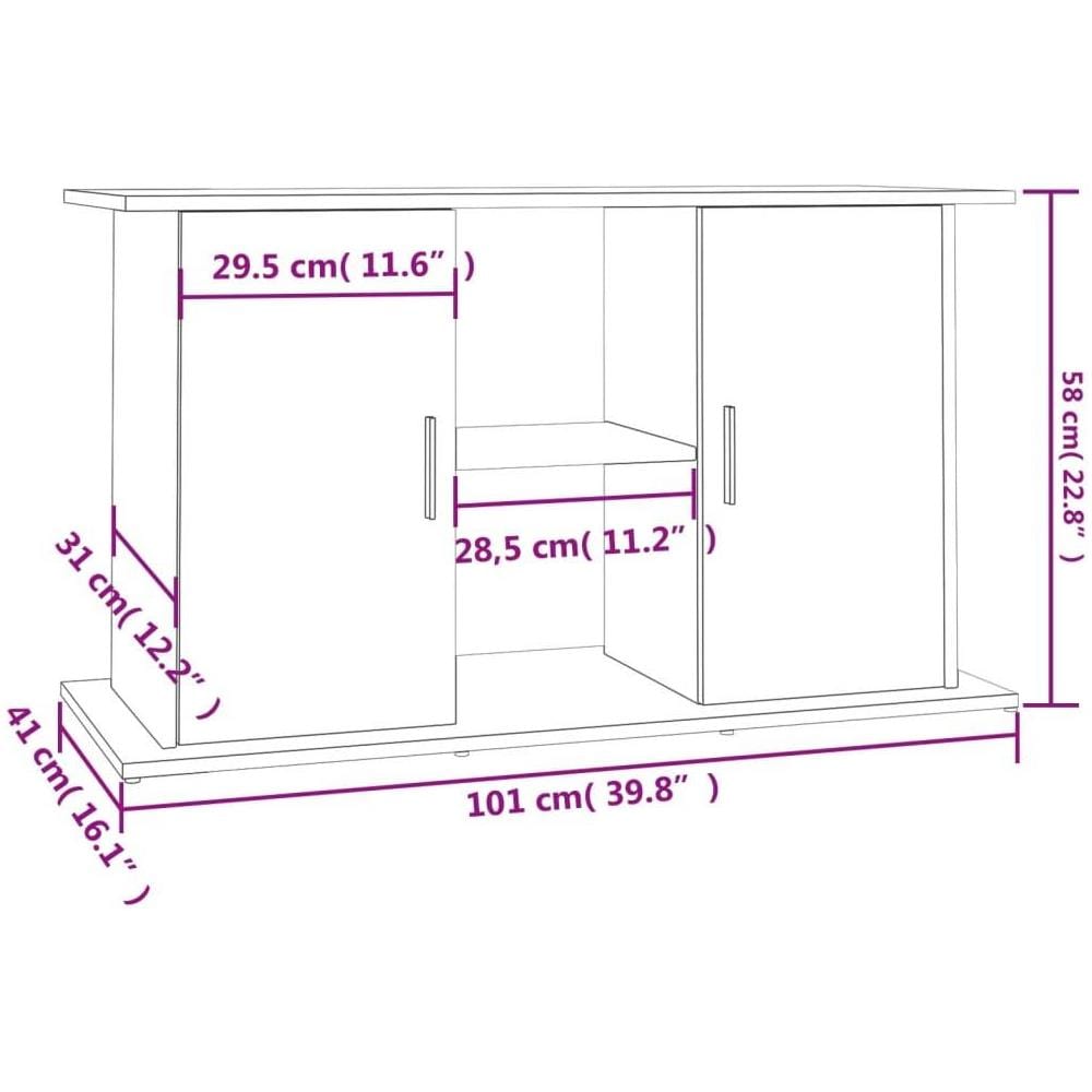 Supporto Acquario 101x41x58 cm Legno Multistrato Rovere Marrone - Foto 10