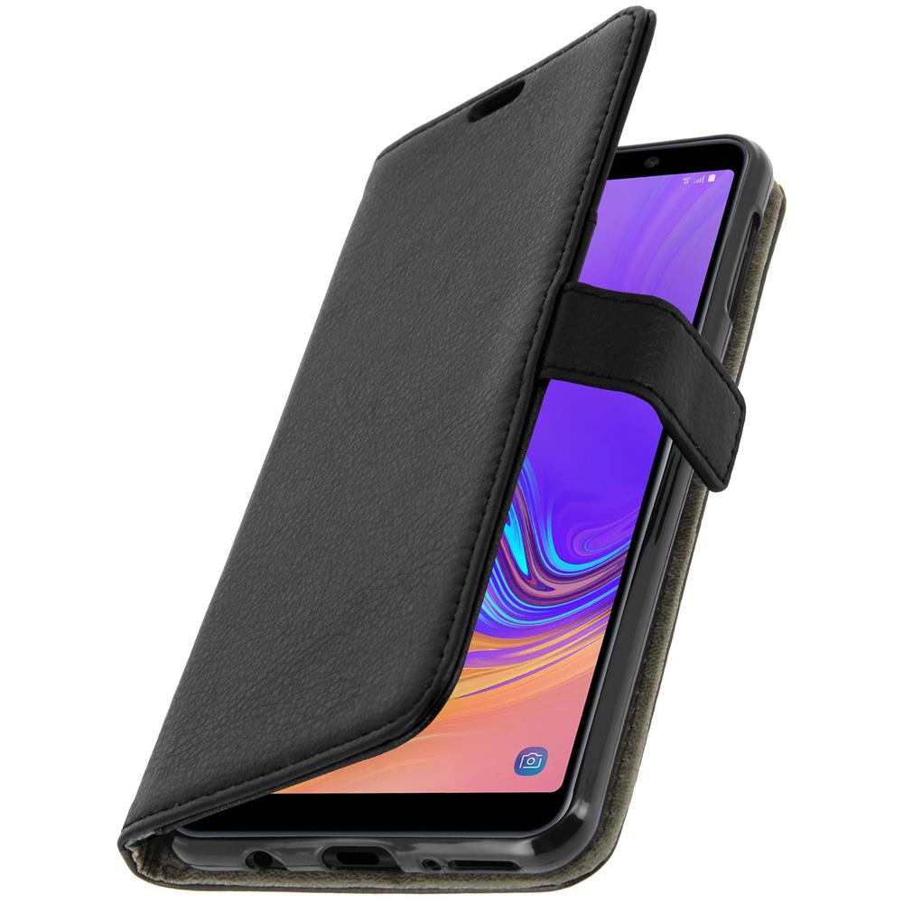 Custodia Samsung Galaxy A7 2018 Flip Cover Silicone Supporto Video Nero - Foto 2