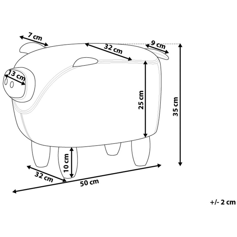Pouf In Tessuto Giallo Piggy - Foto 2