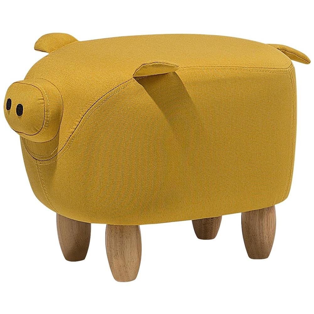 Pouf In Tessuto Giallo Piggy - Foto 1