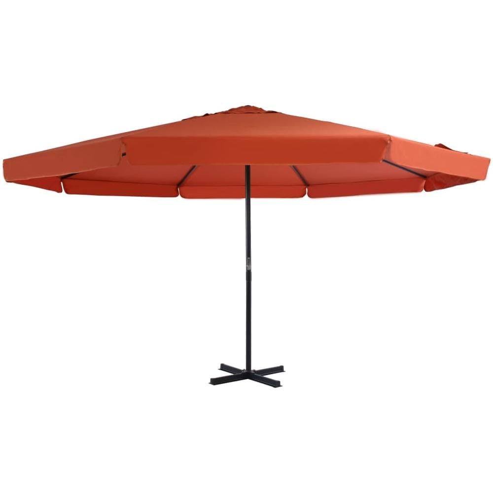 VidaXL Ombrellone Da Giardino In Legno Rosso Borgogna - 3.5m X 2.4m, Con Sistema A Puleggia