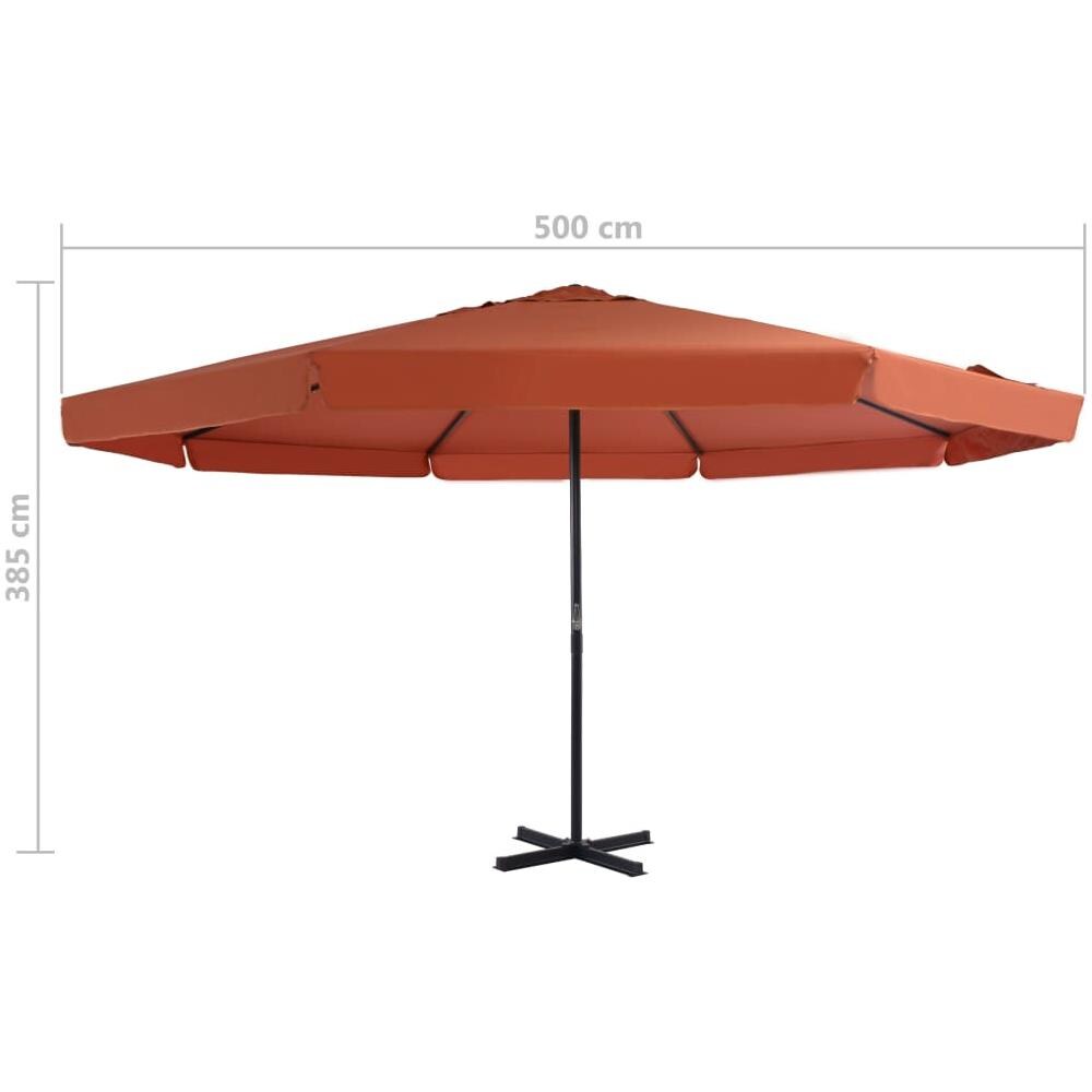 Ombrellone da Esterni con Palo in Alluminio 500 cm Terracotta - Foto 7