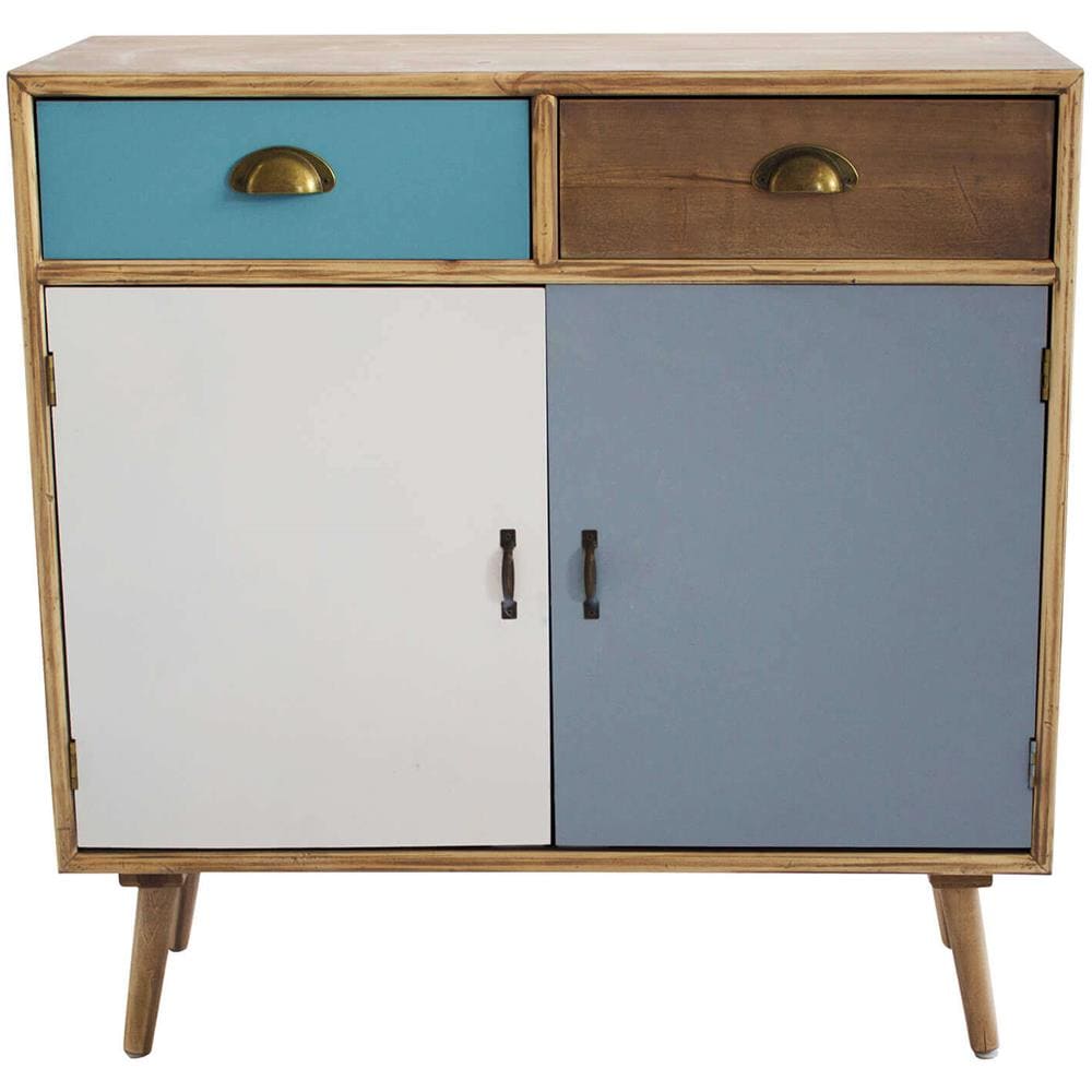 Adeline - Mobiletto 2 Ante E 2 Cassetti In Mdf Multicolor - Foto 1