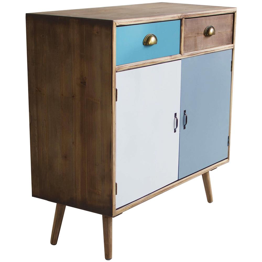 Adeline - Mobiletto 2 Ante E 2 Cassetti In Mdf Multicolor - Foto 4