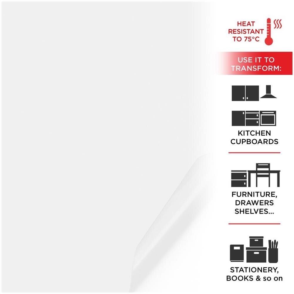 Pellicola Adesiva Effetto Bianco Lucido 45 cm x 2 mt - Foto 1