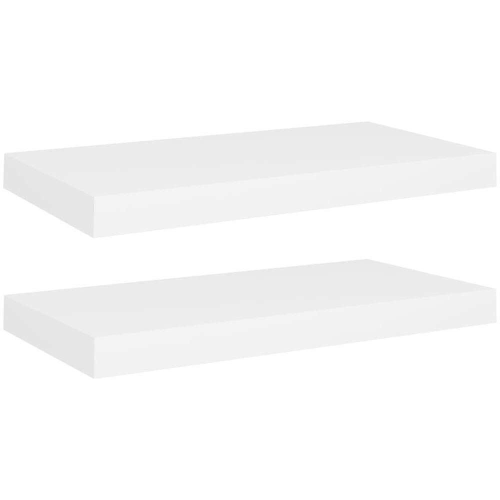 Scaffali A Parete 2 Pz Bianchi 50x23x3,8 Cm In Mdf - Foto 2