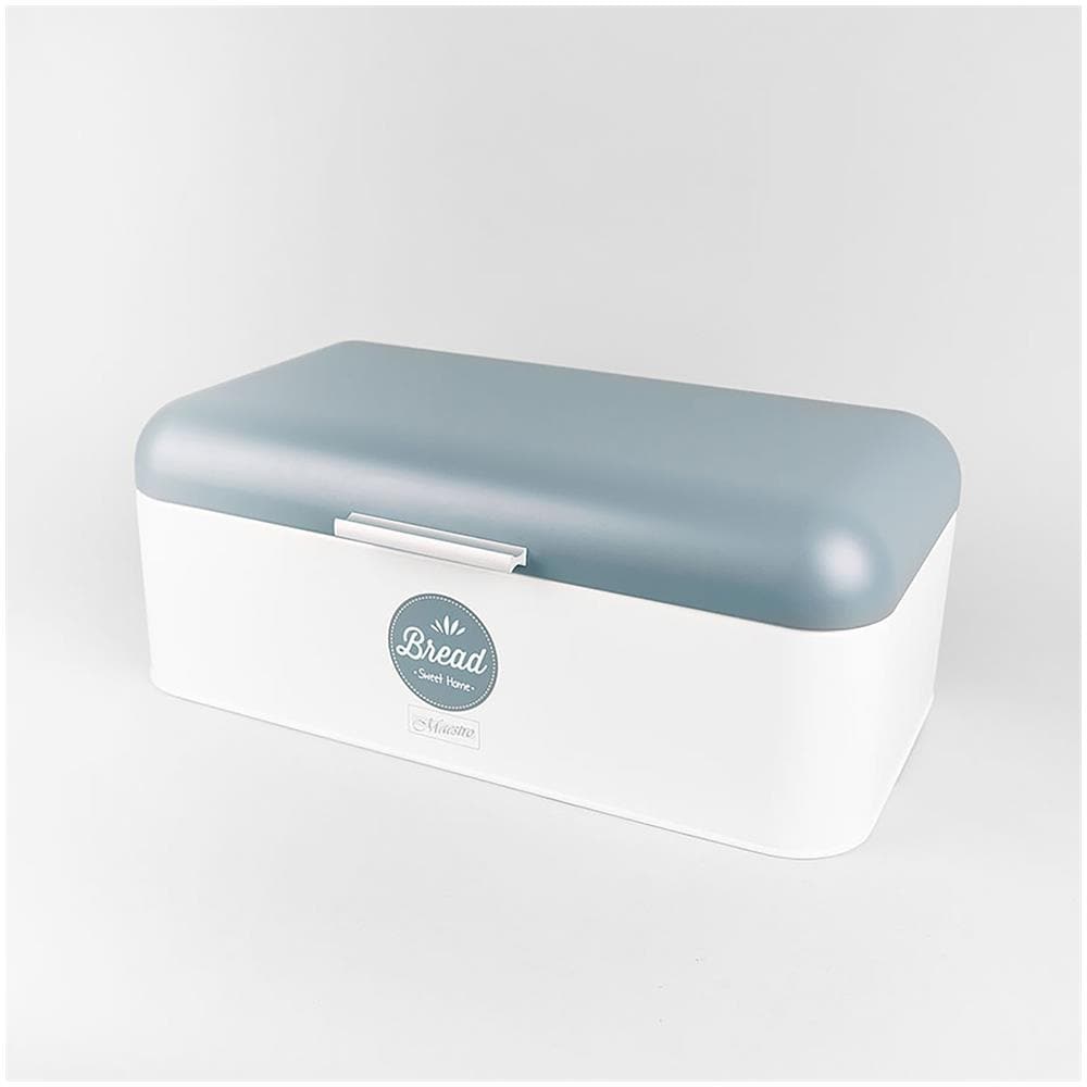 Mr-1772 Portapane Retro, Design Vintage, Scatola Metallica, Bread Box Bianco / grigio - Foto 6