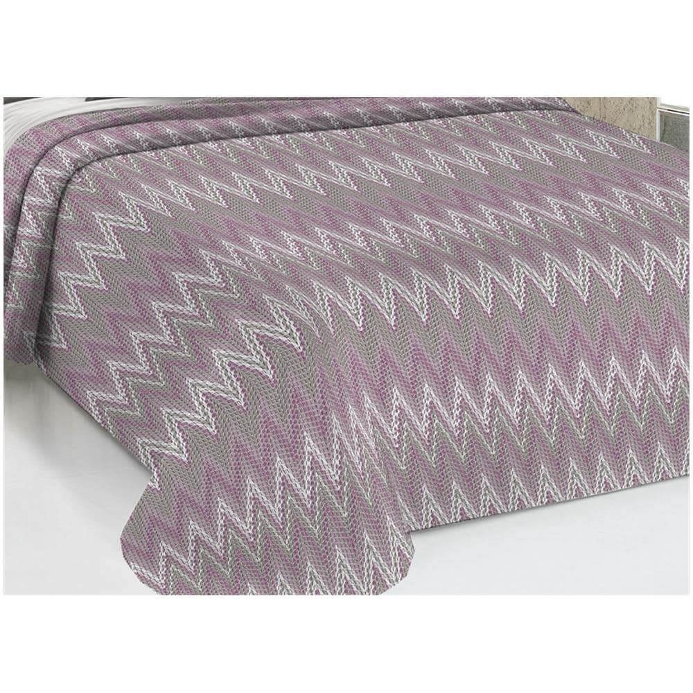 Copriletto Piquet Primavera Estate 100% Cotone Disegno Spinato Rigato Singolo Rosa - Foto 5