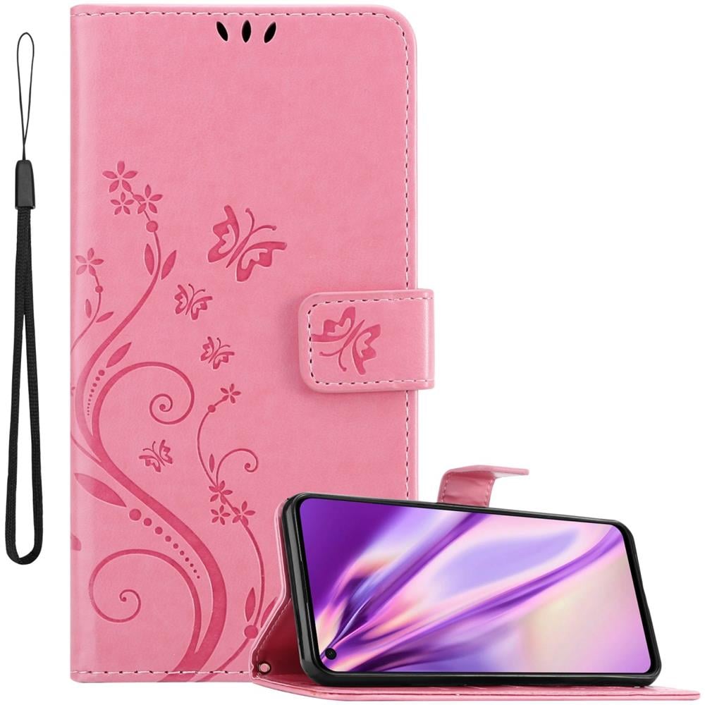 Custodia Compatibile Con Oppo Find X3 Lite In Rosa Fiore - Coperchio Protettivo In Design Floreale Con Chiusura Magnetica, Funzione Stand E Slot Per Carte - Foto 1