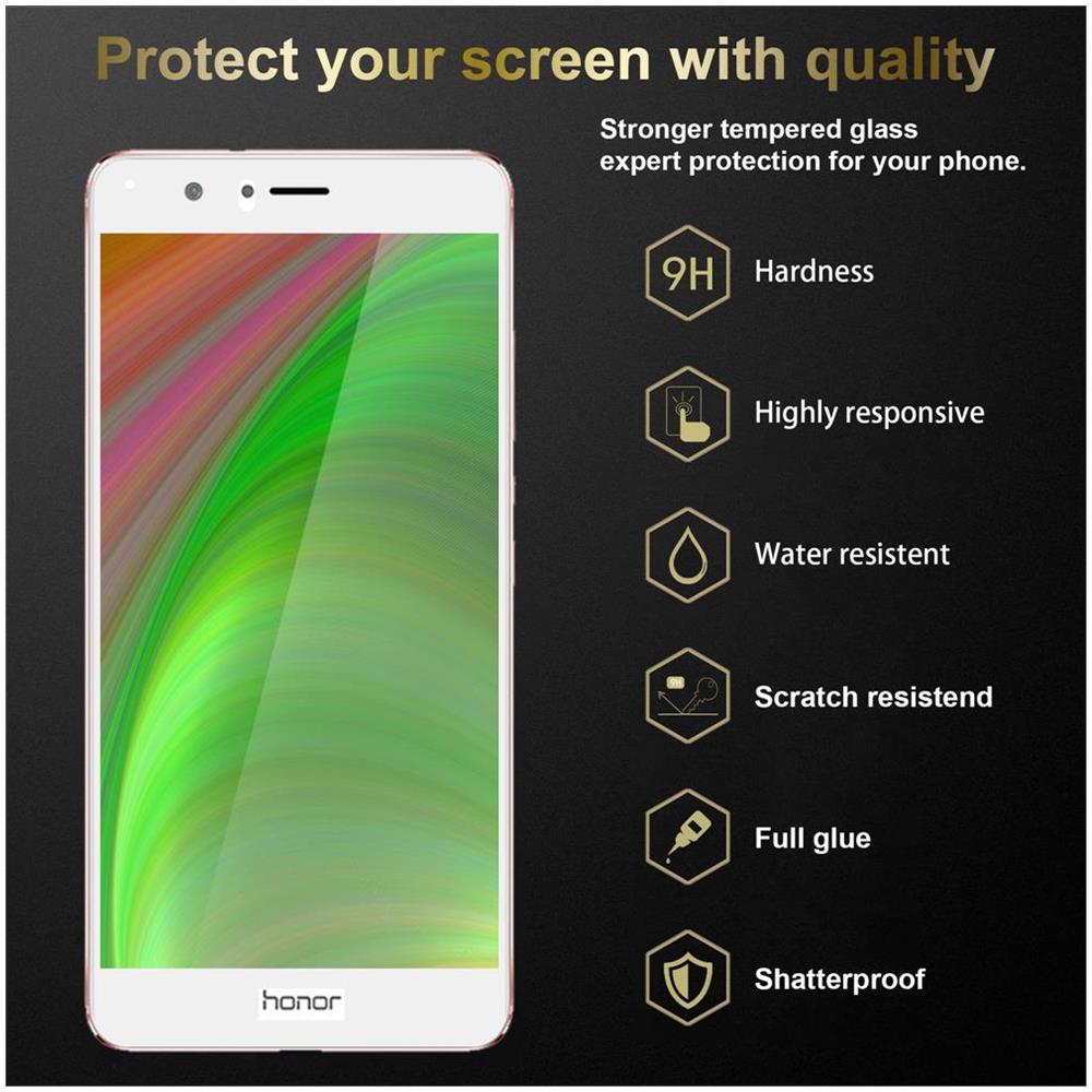 3x Pellicola Armatura A Schermo Intero Compatibile Con Honor V8 In Trasparente Con Bianco - 3x Vetro Temperato (tempered) Di Protezione Del Display In Durezza 9h Con 3d Touch - Foto 2