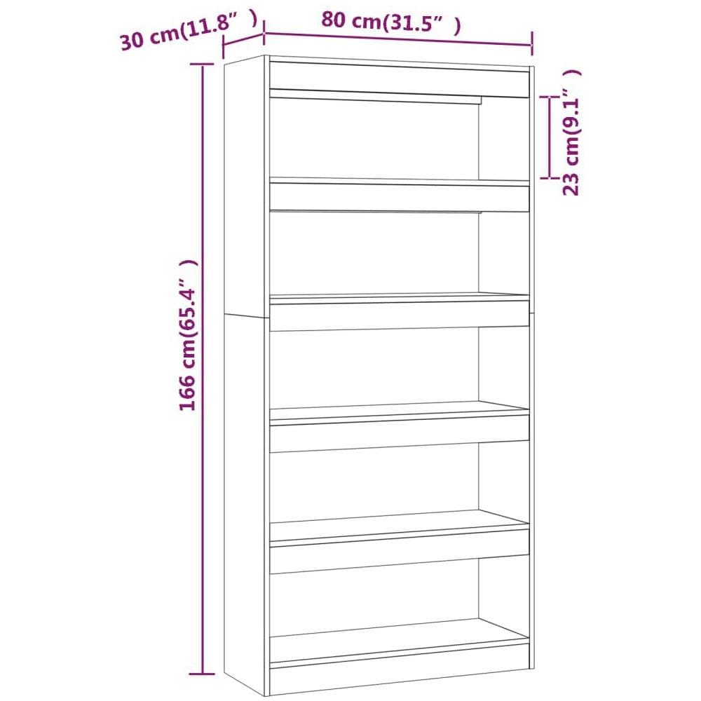Libreria /Divisorio Bianco 80x30x166 cm in Truciolato - Foto 7