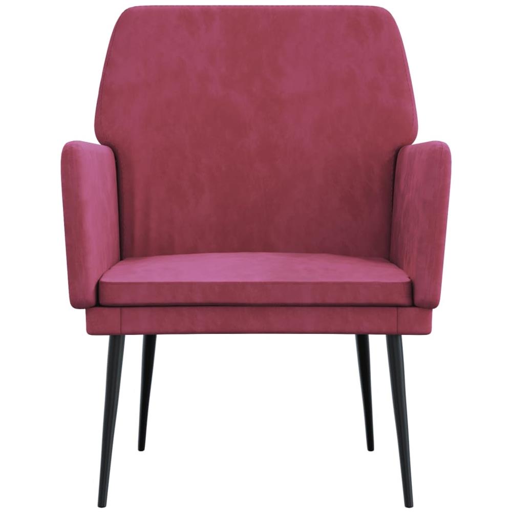Poltrona Rosso Vino 62x79x79 Cm Velluto - Foto 3