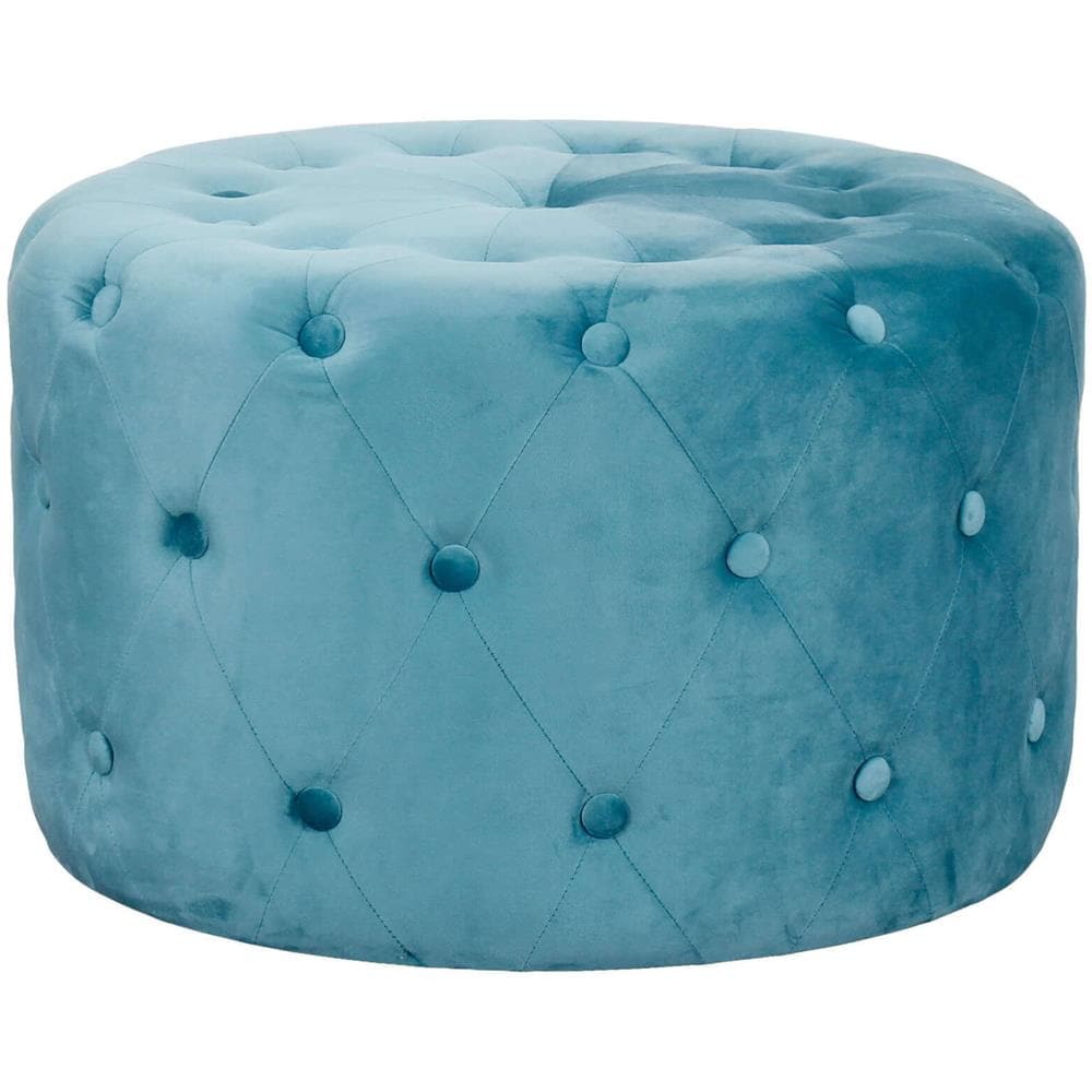 Aura - Pouf Rotondo In Velluto - Foto 1