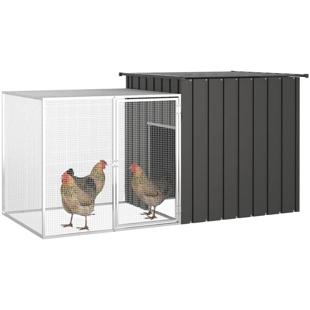 Gabbia Per Polli Antracite 200x91x100 Cm Acciaio Zincato - Foto 2