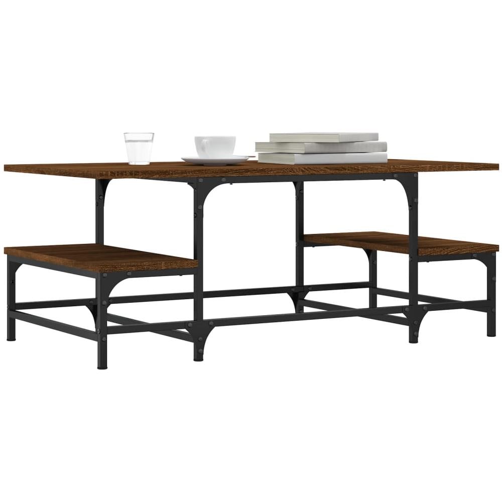 Tavolino Salotto Rovere Marrone 100x50,5x40cm Legno Multistrato - Foto 3